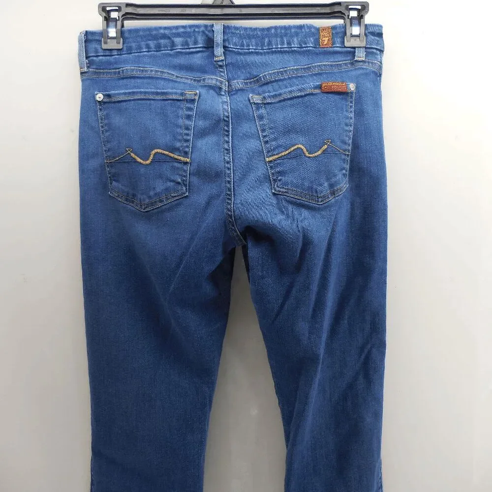 7 For All Mankind Kimmie Straight Leg Jeans Women's Size 32 Dark Wash Denim - Picture 2 of 10